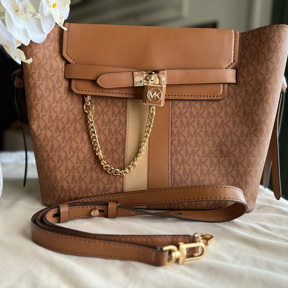 NWT Michael Kors Hamilton Legacy Large Belted Satchel - Picture 2 of 16